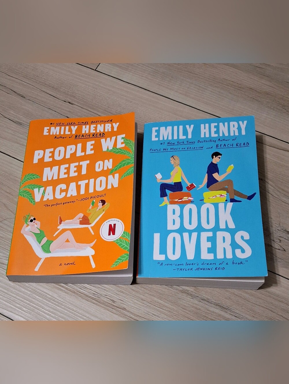 Emily Henry Book Lovers & People We Meet On Vacation - Blue & Orange Paperbacks